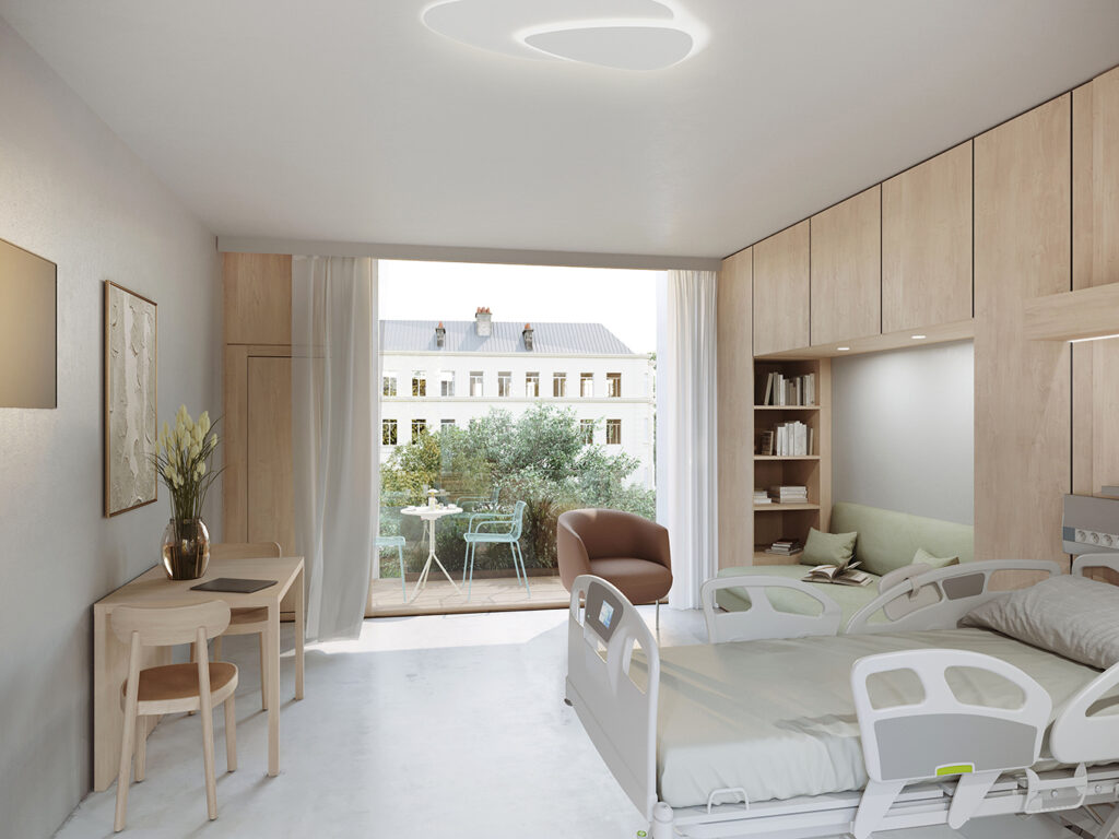 Visualisierung Patientenzimmer © LAUBlab alpha GmbH / Anita Herodek