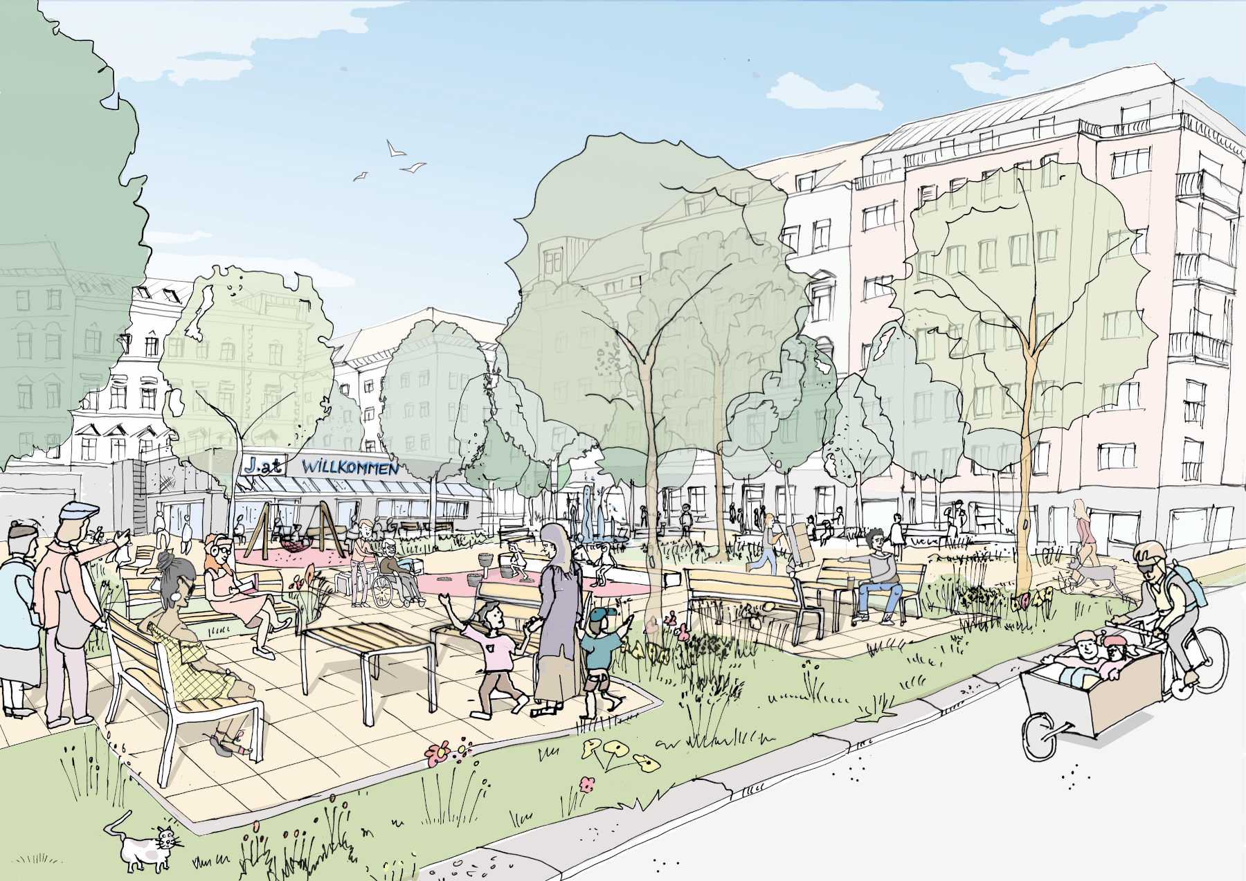 Volkertplatz wird zum klimafitten Grätzl-Wohnzimmer