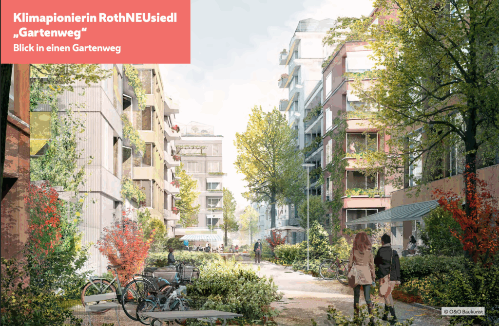 Mehr als 40 Hektar – rund ein Drittel der Gesamtfläche – bleiben Grün- und Freiraum. © O & O Baukunst