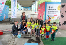 1.000 qm zum Radeln und Toben für Kinder am Schöpfwerk Stadträtin Ulli Sima und BV Wilfried Zankl besuchten die "Bewegungs-Baustelle" @ Stadt Wien/Martin Votava