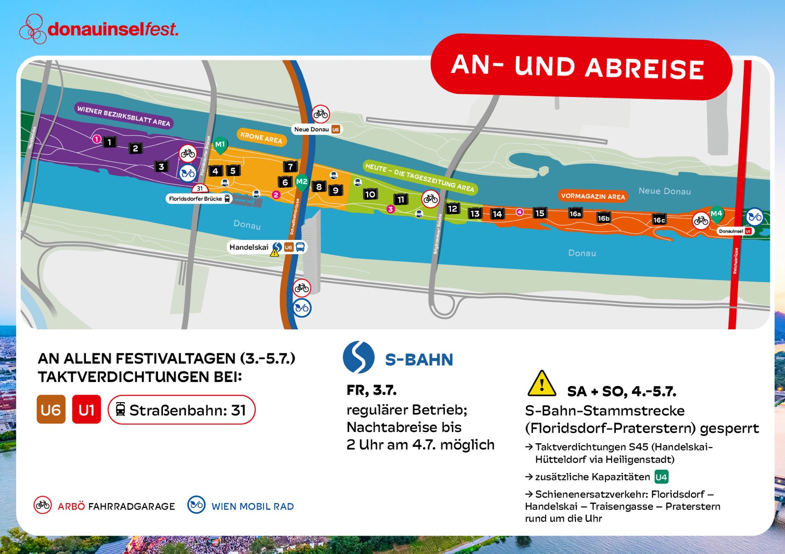 Anreise Donauinselfest 2026