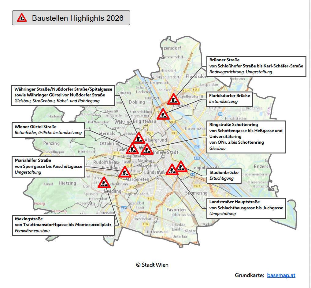 Der Baustellen-Sommer in Wien wird heiß (Bild: Stadt Wien).