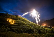 Die Sonnenwende in der Wachau und im Nibelungengau 3.000 Fackeln in den Spitzer Weinbergen und an der Donau © Robert Herbst
