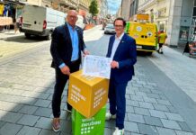 Neubaugasse: Noch ein Bereich wird umgedreht Weiterentwicklung: Bezirksvorsteher Markus Reiter (r.) und Kaufleute-Obmann Kurt Wilhelm (Bild: BV 7).