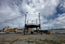 Aufbau gestartet: Circus Louis Knie bringt „WOW!“ nach Wien Das Fundament für das große Zelt am Verteilerkreis steht bereits© Jolanda Hofmann