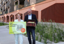 Sieben Favoritner heben heuer den “Nachbarschatz”! Wohnbaustadträtin Elke Hanel-Torsch freut sich auf die Umsetzung der Projekte © Stadt Wien/Pamela Rußmann