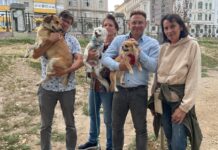 Unterschriften-Aktion für Hunde-Zonen im Fünften Bezirks-Vize Christoph Lipinski (2.v.r.) & Co sammeln für neue Hundezonen im Bezirk (Bild: Lipinski).