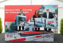 Freie Fahrt für den Ausbau der Verbindungsbahn Mobilitätsminister Peter Hanke (BMIMI), Mobilitätsstadträtin Ulli Sima (Stadt Wien) und CEO Andreas Matthä (ÖBB) (v.l.) © ÖBB / Lukas Leonte