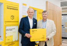 Österreichs größte Post-SB-Zone im 3. Bezirk eröffnet Walter Oblin, Generaldirektor, Österreichische Post AG, und Bezirksvorsteher Erich Hohenberger eröffnetne die neue SB-Zone © Österreichische Post AG