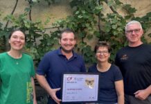 Winzer Matthias Beranek revolutioniert Familienbetrieb Nina Kovacs und Andreas Weiß vom Biosphärenpark Wienerwald mit Matthias und Martina Beranek © BPWW/M. Kehrer