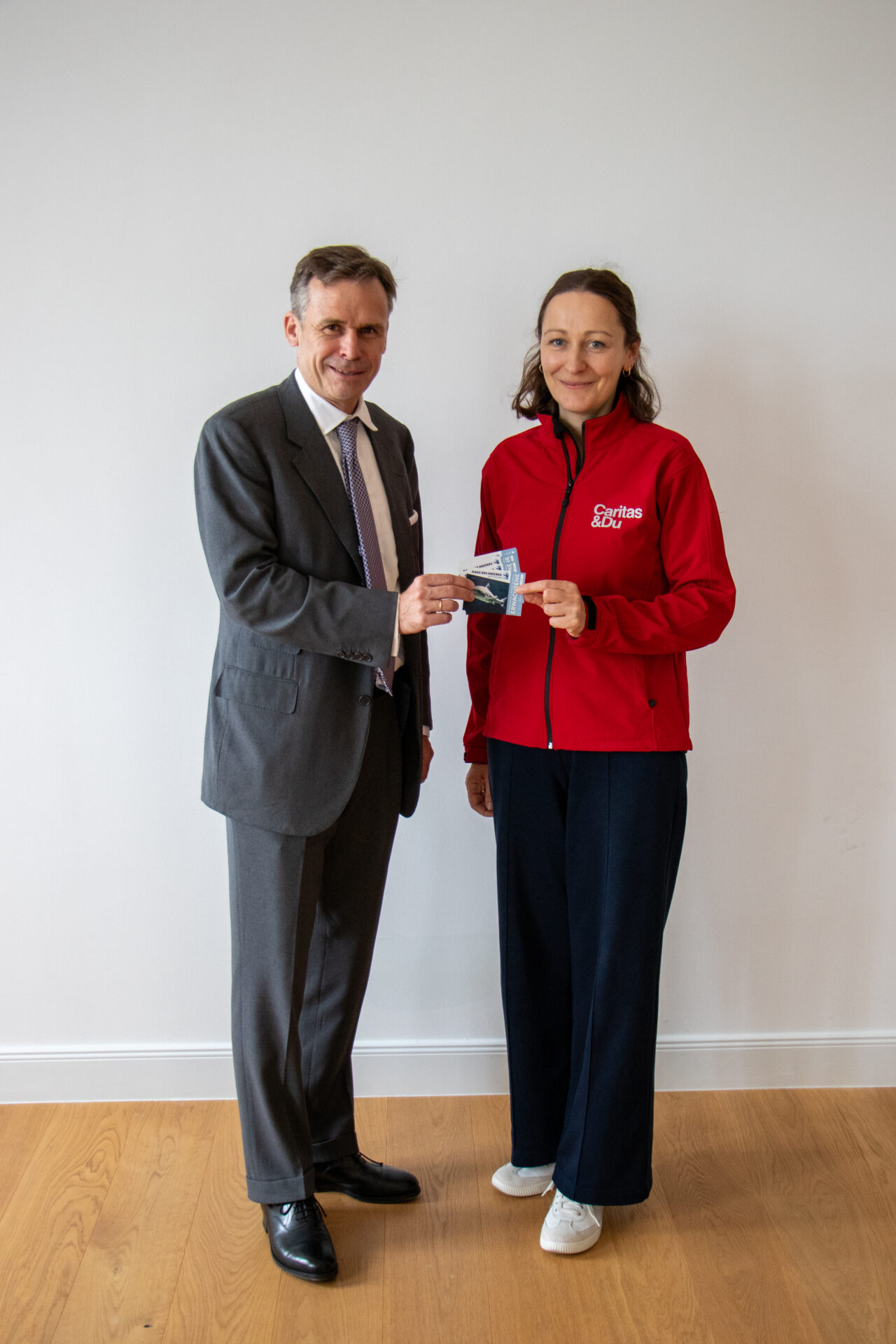 Robert Gulla und Galyna Tuziuk von Caritas der Erzdiözese Wien