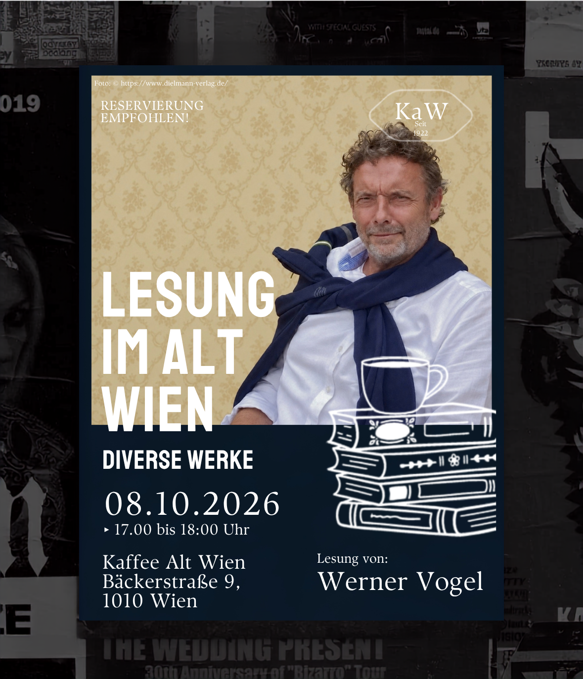 Lesung mit Werner Vogel im Kaffee Alt Wien am 8. Oktober 2026
