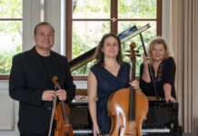 Klassische Klänge für den guten Bezirkszweck Cellistin Elisabeth Augsten, der Pianistin Ismedina Kusturica und dem Violinisten Otto Zeuner © Michael Augsten