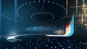 Stage Design, Vision, Musik und Regie: ORF liefert spannende Updates zum 70. Eurovision Song Contest - Der ORF präsentierte bei einem umfassenden Medienupdate am 16. Dezember in der Wiener Stadthalle die neuesten Entwicklungen zum 70. Eurovision Song Contest in Wien. Höhepunkt der Medienveranstaltung war die Präsentation des Stage Designs der großen ESC-Bühne für die Shows im Mai. Darüber hinaus informierten ORF-Generaldirektor Roland Weißmann, ORF-Programmdirektorin Stefanie Groiss-Horowitz und ESC-Executive-Producer Michael Krön u. a. über die Vision des ORF zum Song Contest, Show-Elemente wie Regie, Musik und Licht sowie über den aktuellen Stand zum Ticketing. Das Medienupdate wurde von Alexandra Maritza Wachter moderiert und auf ORF ON live gestreamt. Dort ist die Sendung on demand abrufbar. - Im Bild: Visualisierung des Bühnendesigns. Foto: ORF/Wieder Design Studios.
